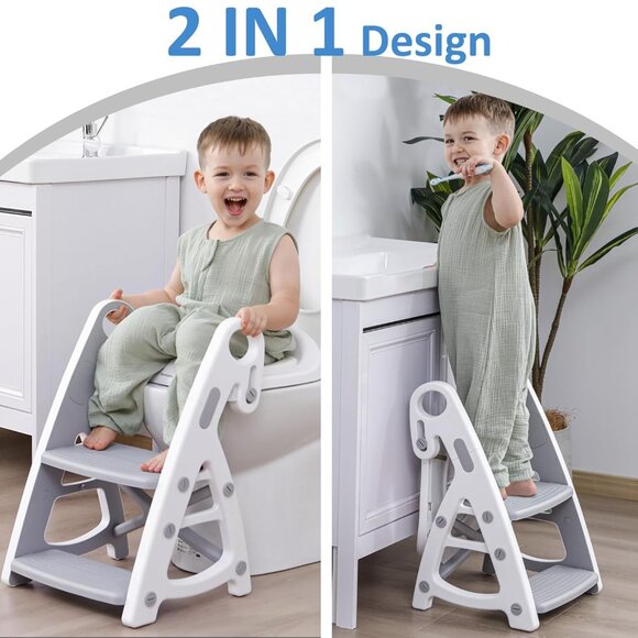 Potty Training Seat Toddler Step Stool Ultimate Stability Toilet Seat Adjustable - Picture 10 of 14